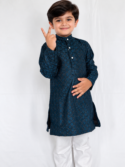 Boys Teal Blue Kurta Pajama Set, Soft Imported Fabric Kids Indian Ethnic Wear, Diwali Wedding Festive Outfit, Diwali traditional outifit,