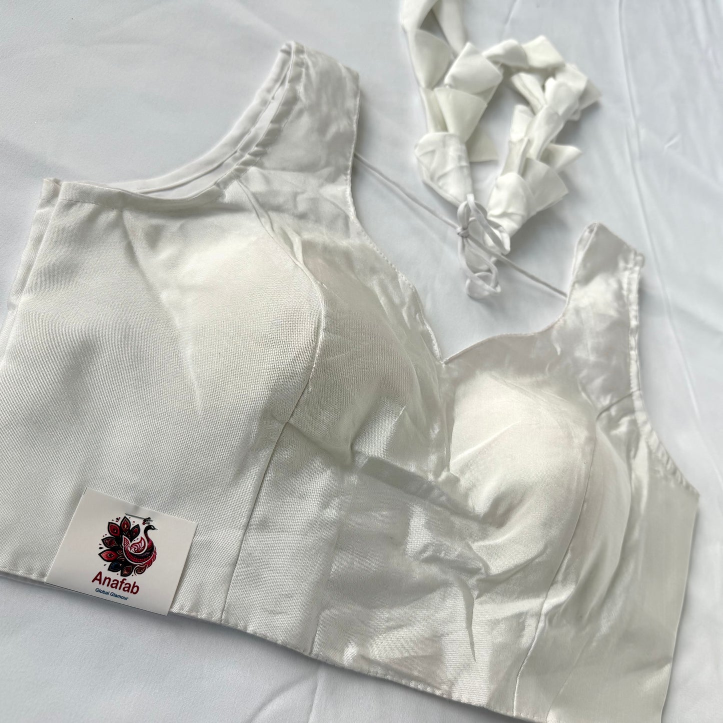 Off  White Readymade Saree Blouse Taffeta Fabric Padded Designer Blouse with Latkan Dori & Sleeves | Wedding Party Ethnic Wear Blouse