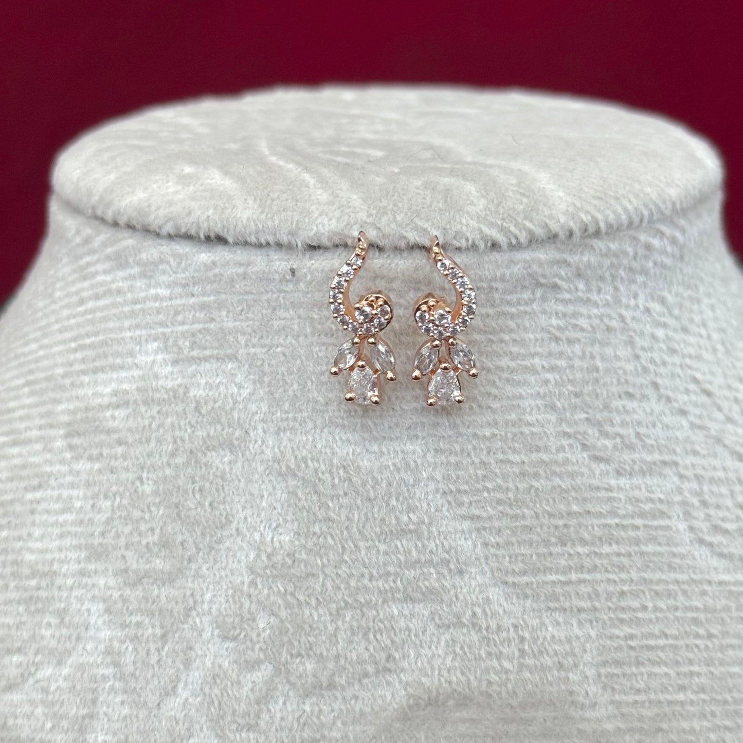 Rose Gold AD Mangalsutra with Earrings | Elegant Diamond Look Mangalsutra | Minimalist Daily Wear Mangalsutra | Modern Indian Mangalsutra |