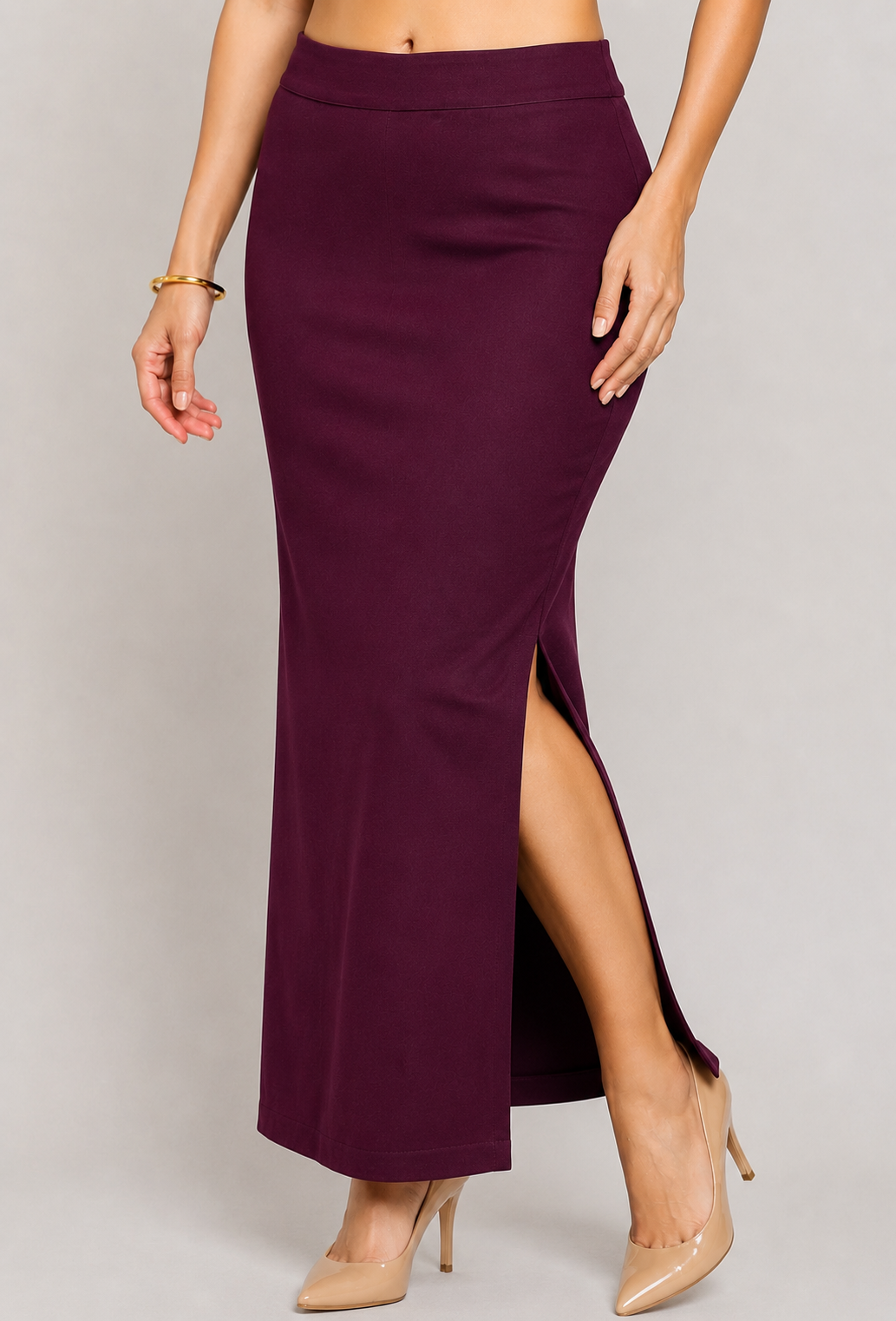 Wine Saree Shapewear Petticoat for Women | Saree Inner Skirt | Mermaid Fit Saree Underskirt | Side Slit Saree Shaper |Comfortable Saree wear