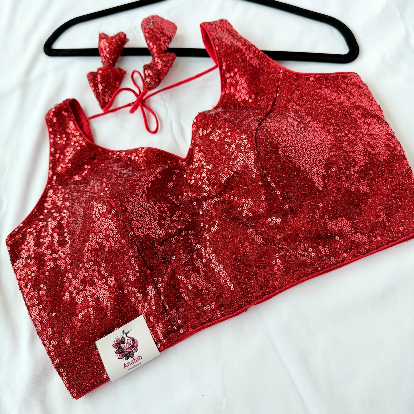 Red Sequin Saree Blouse, Readymade Sleeveless Blouse, Padded Party Wear Blouse, Sparkly Indian Blouse, Wedding Blouse, Crop top