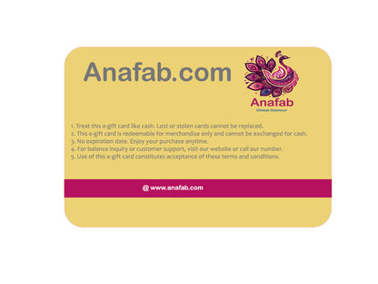 Anafab.com e-Gift Card