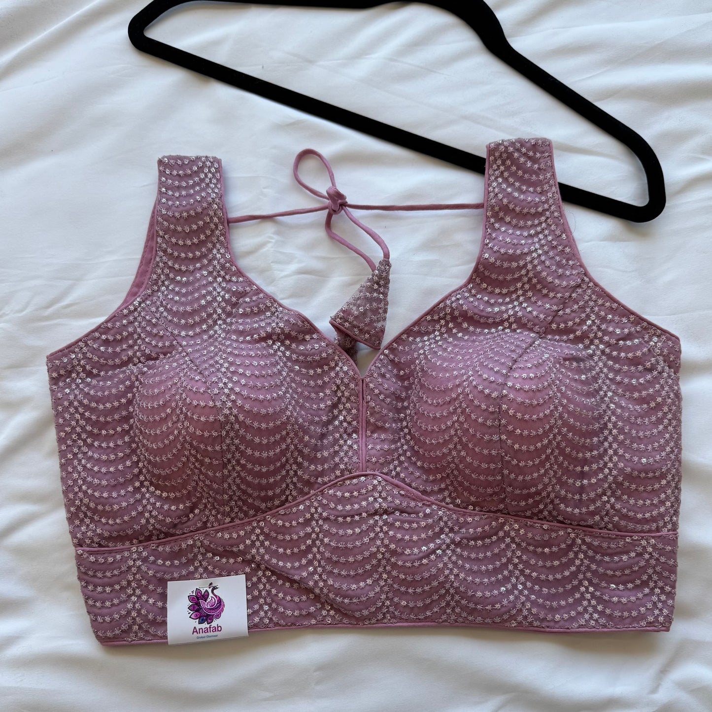 Designer Dusty mauve Sleeveless Blouse with Heavy Sequin Work, Fancy blouse for Lehenga, Sarees, party wear Blouse, Top