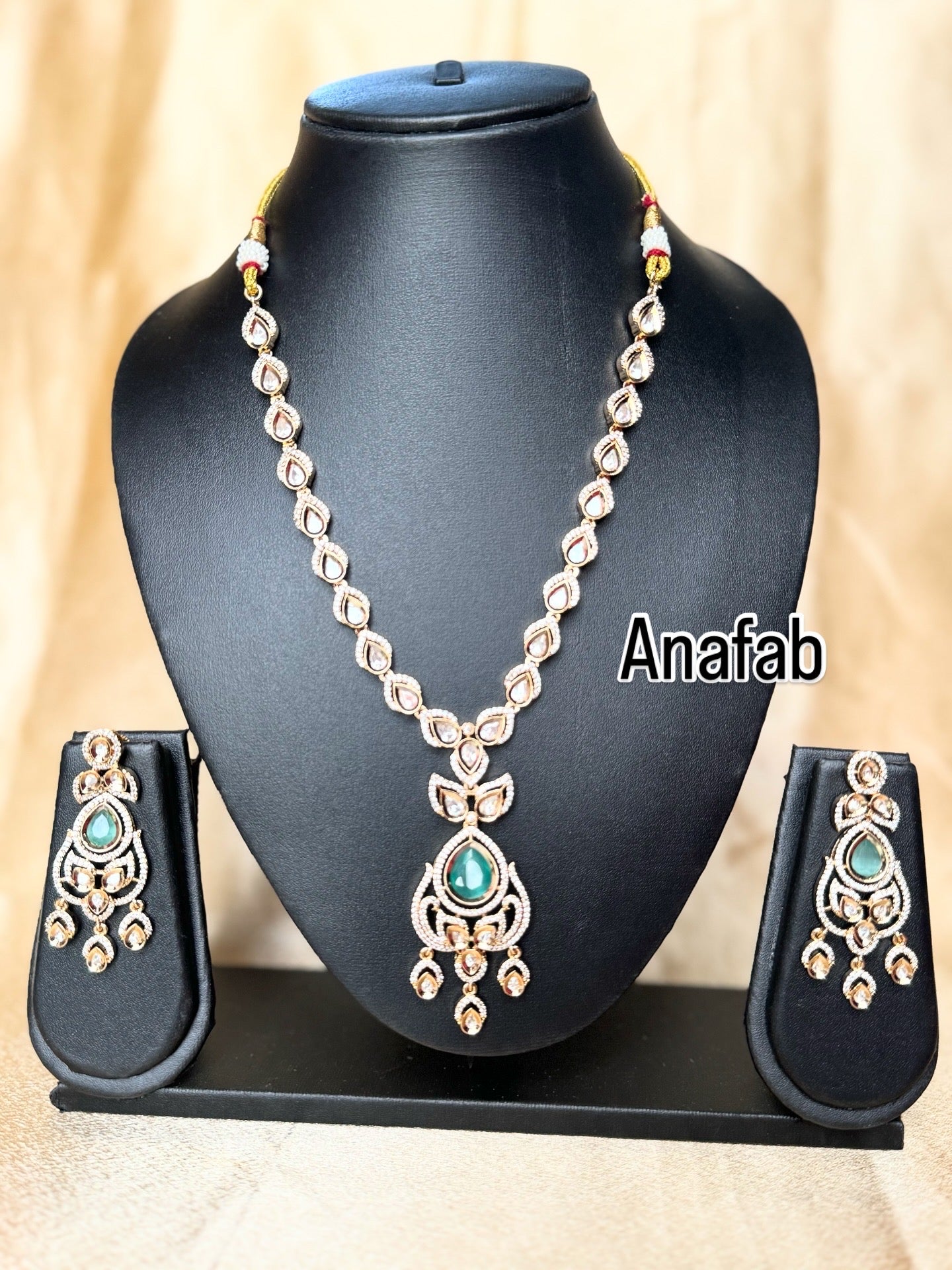 Elegant Kundan Necklace with Turquoise Pendant and Earrings | Party & Bridal Jewelry, ad jewelry, designer necklace, stone jewelry