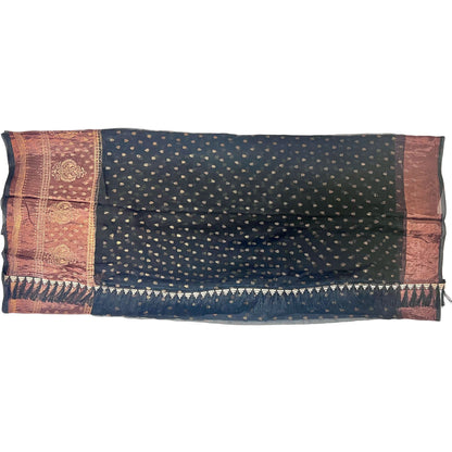 Black Color New foil work fancy fabric saree