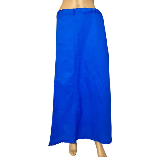 Blue Color Petticoat/Inner Skirts/Saya for Saree, Cotton Stitched Adjustable Waist Saree Underskirt, Lining Skirt, Comfortable to wear , Readymade Petticoat