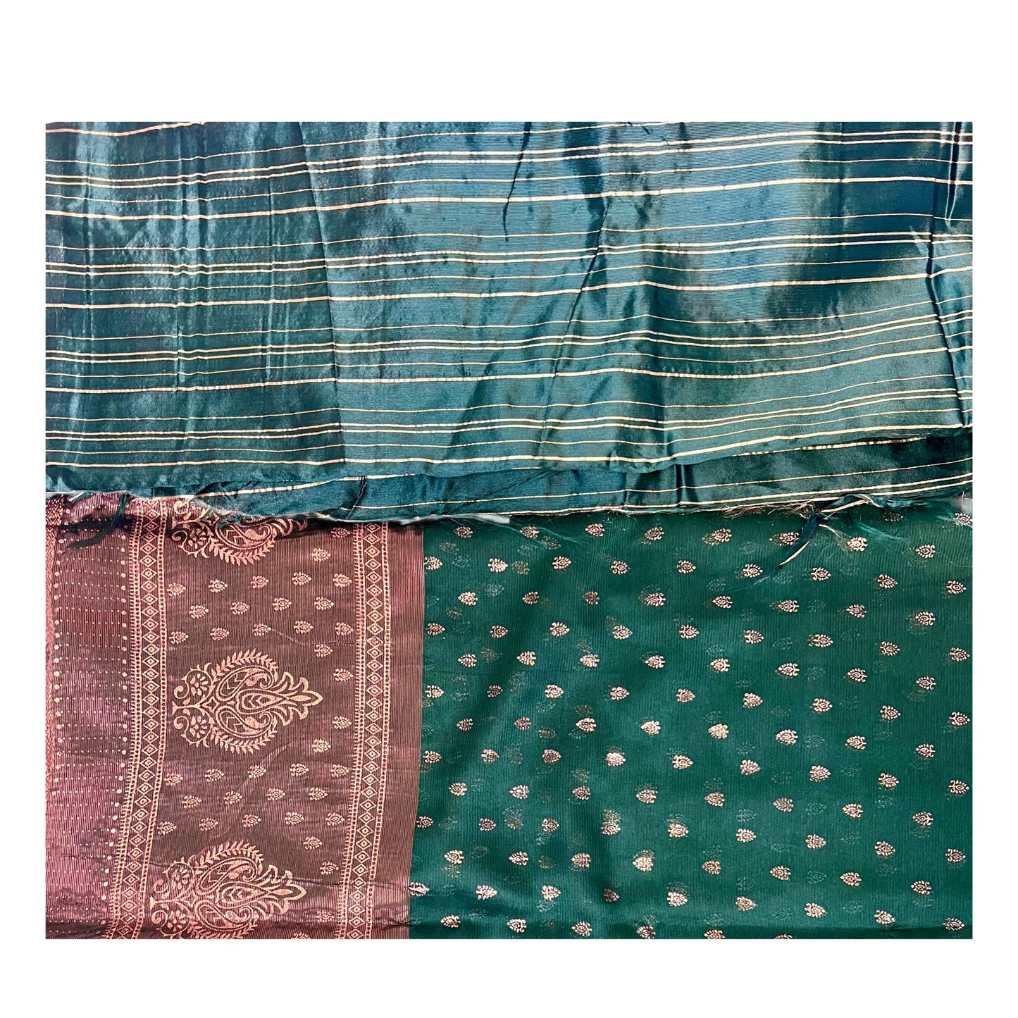 Bottle Green Color New foil work fancy fabric saree