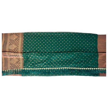Bottle Green Color New foil work fancy fabric saree
