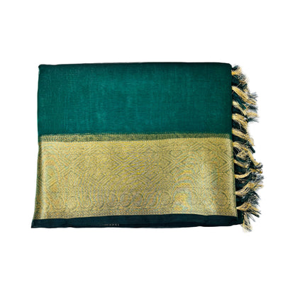 Bottle Green Organza Saree