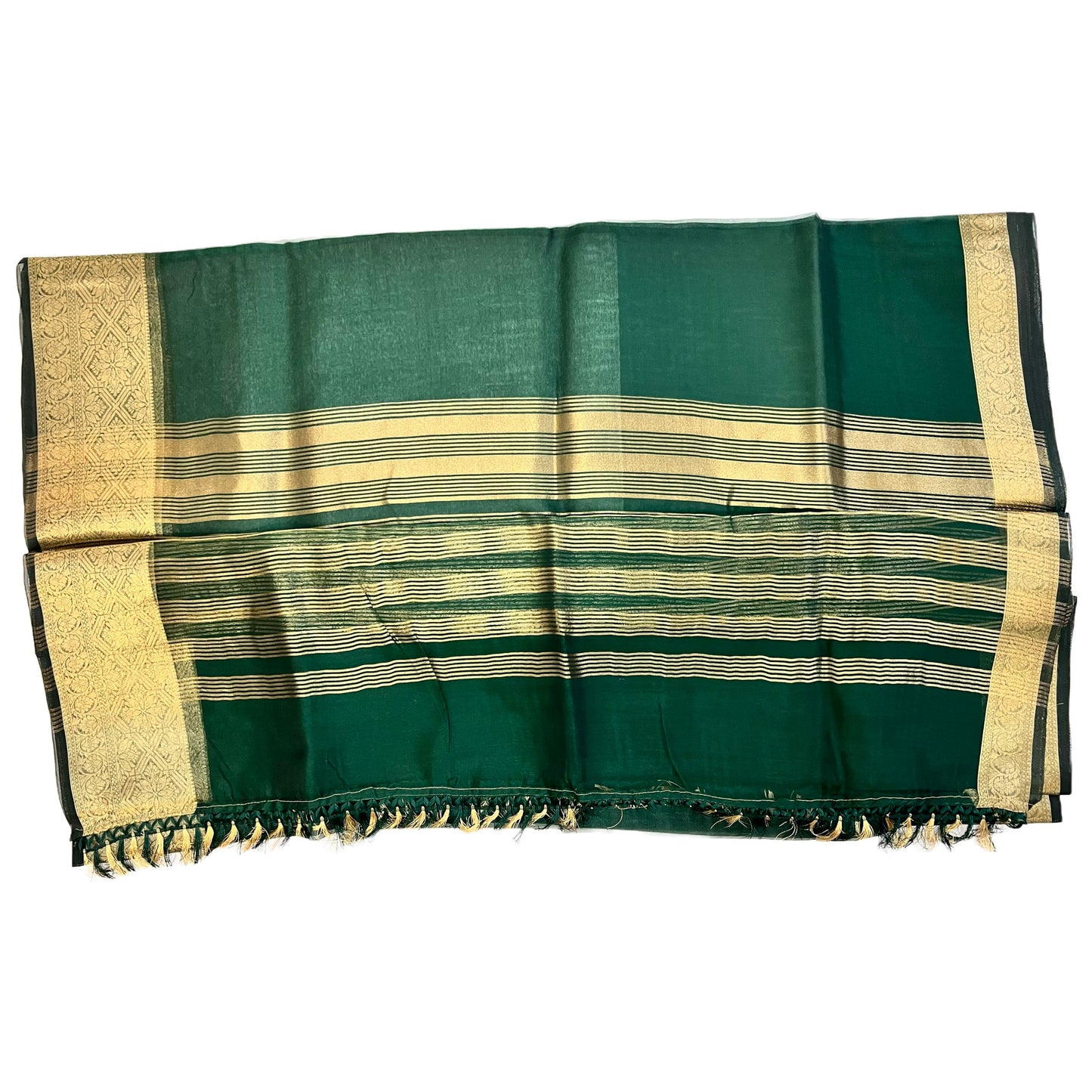 Bottle Green Organza Saree