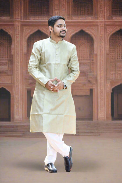 Bronze Color Silk Kurta Pajama Set-1