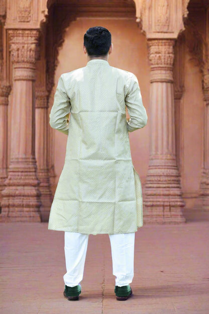 Bronze Color Silk Kurta Pajama Set-5