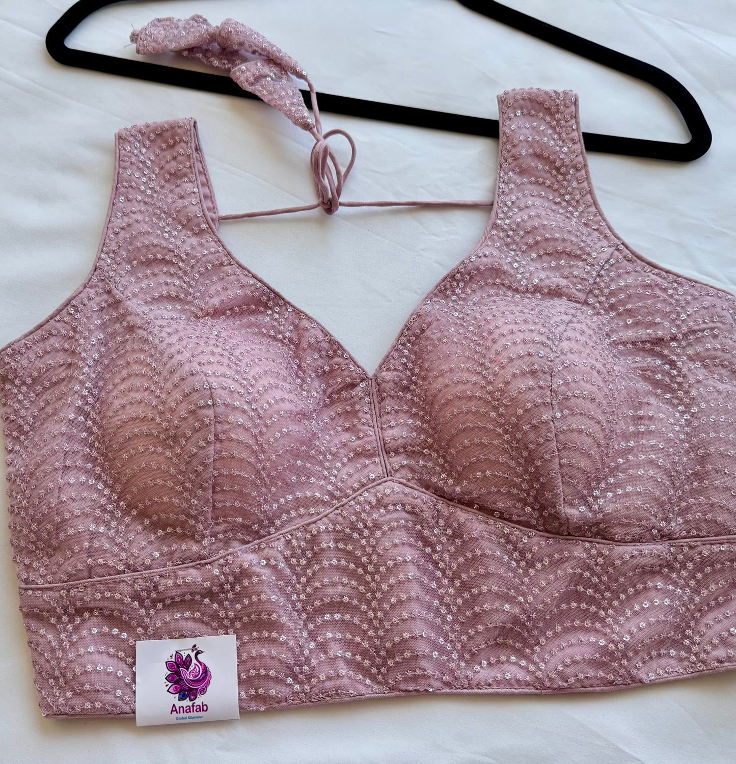 Luxury Queen Pink Designer Blouse, Bridal Sequin Saree Blouse, Padded V Neck Blouse, Wedding Reception Blouse, Readymade Blouse, Party wear