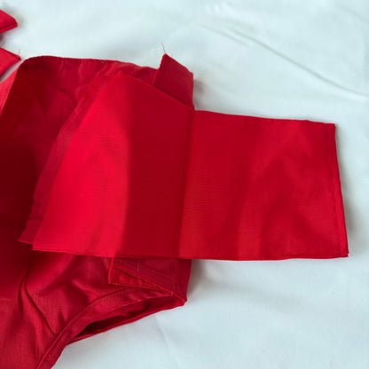Red Taffeta Saree Blouse, Ready to Wear Sleeveless Indian Blouse, Deep Back Dori Latkan Blouse, Wedding Blouse, Bust 38-42
