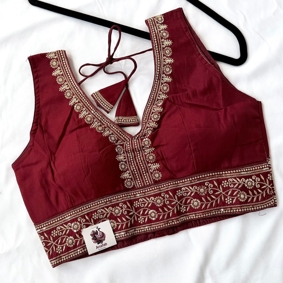 Maroon Saree Blouse, Gold Zari Embroidered Blouse, Ready to Wear Indian Blouse, Sleeveless Designer Blouse, Wedding Festive Blouse