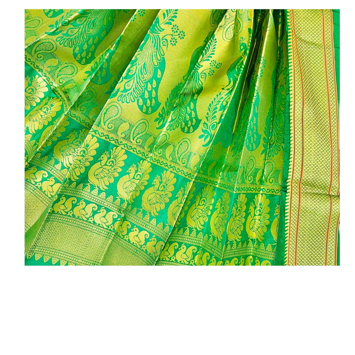 Dark Green Paithani Gudi Vastra, Readymade Paithani Saree for Gudi Padwa Pooja Close