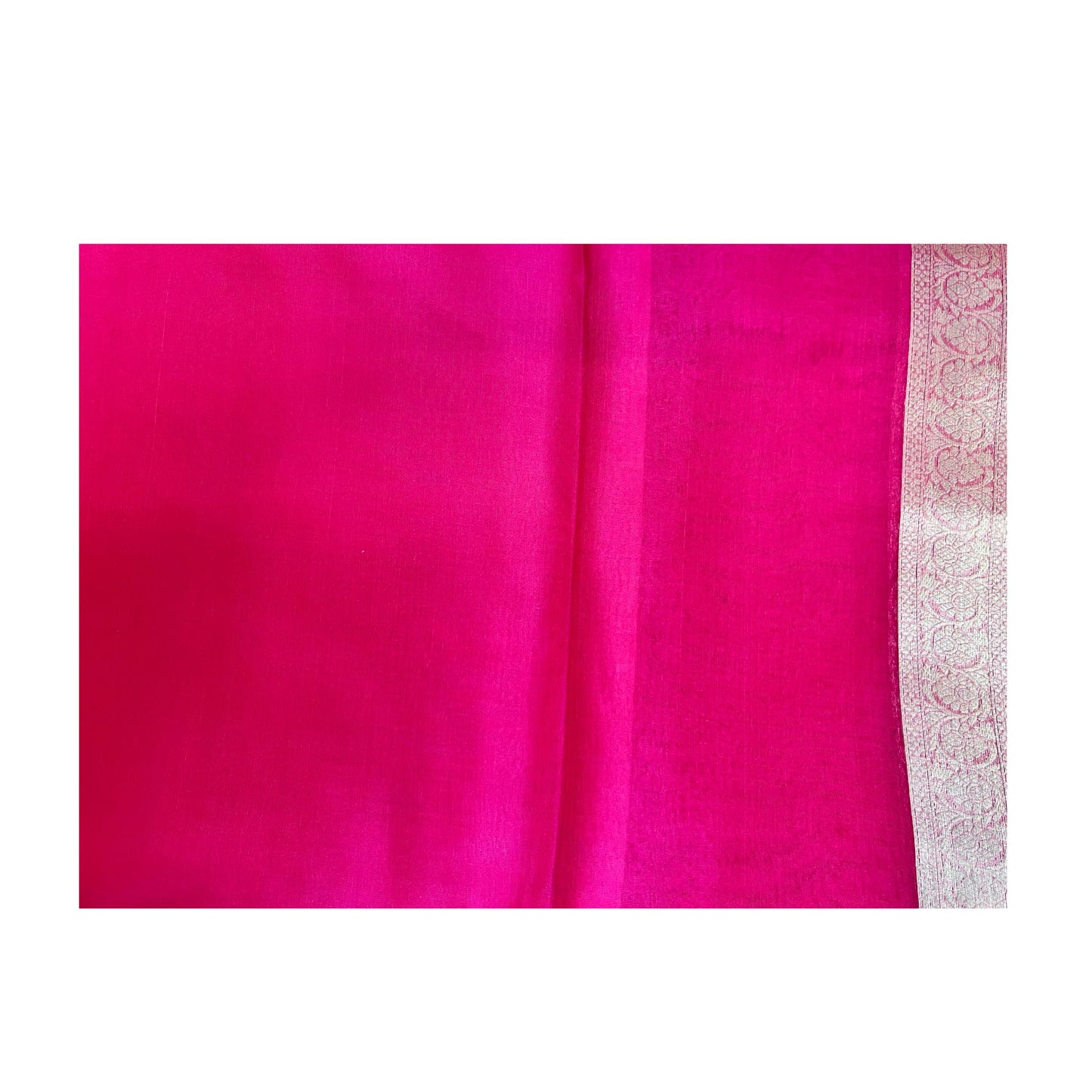 Dark Hot Pink Organza Saree