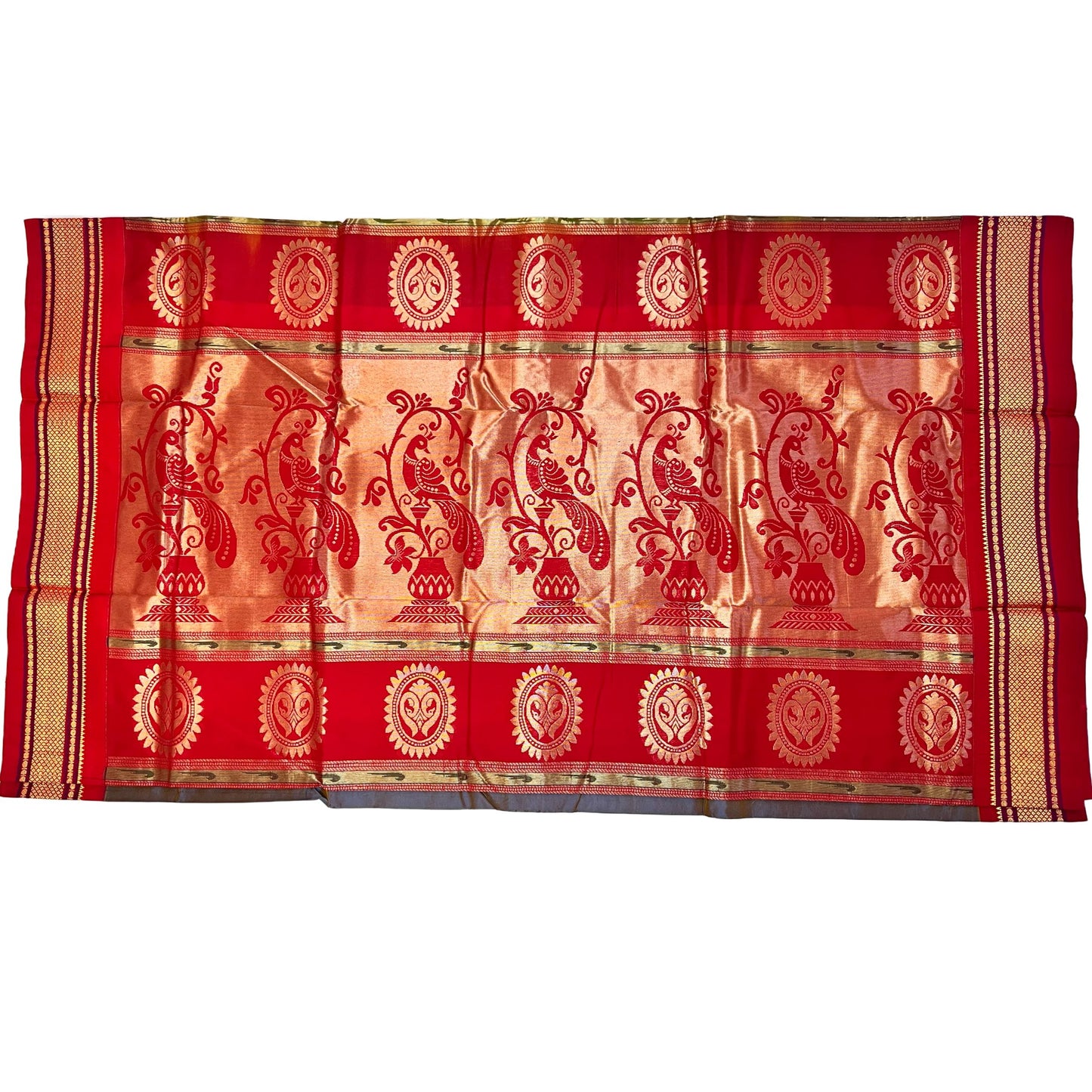 Dual_Tone_Gray_and_Red_Semi_Silk_Paithani_Saree_pallu
