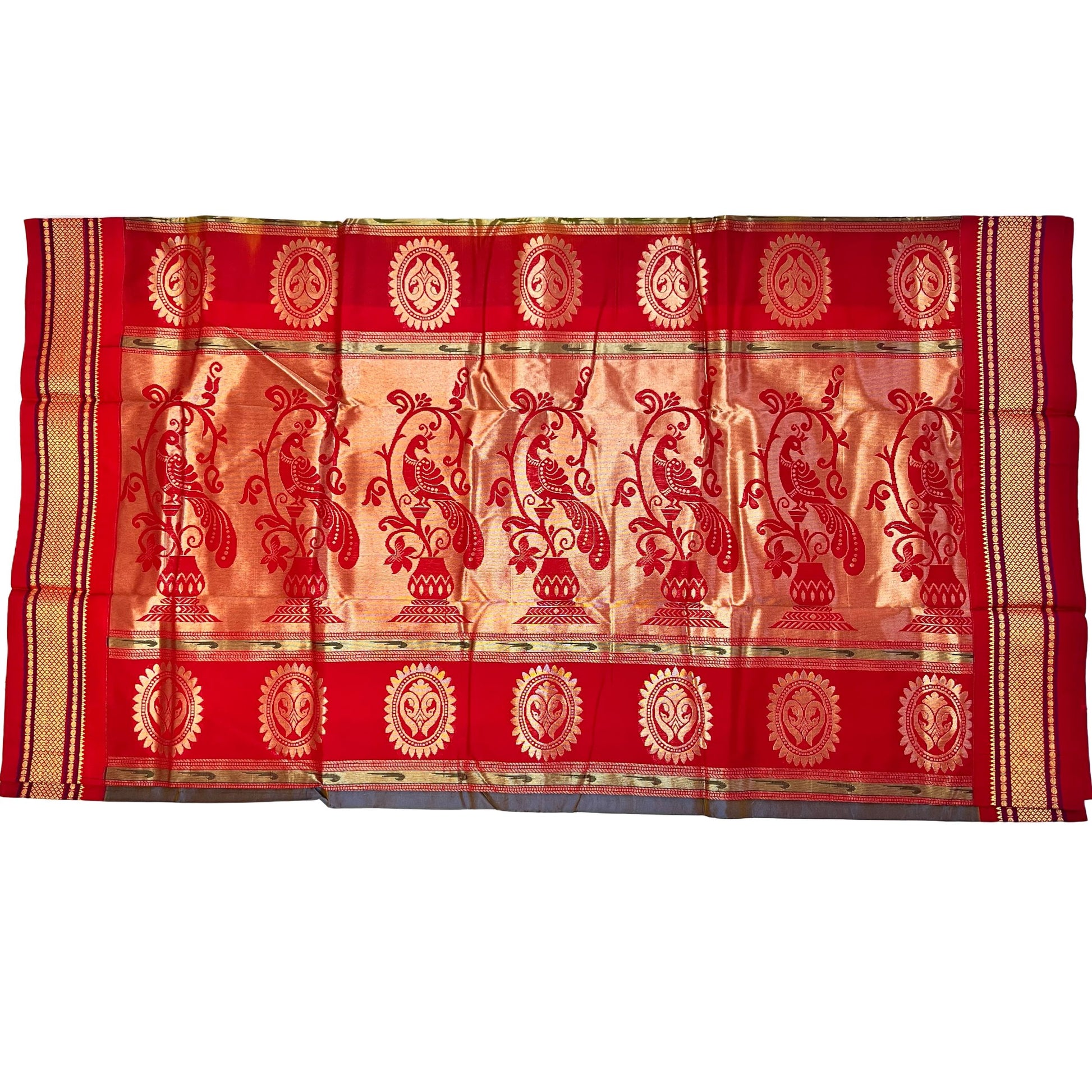 Dual_Tone_Gray_and_Red_Semi_Silk_Paithani_Saree_pallu