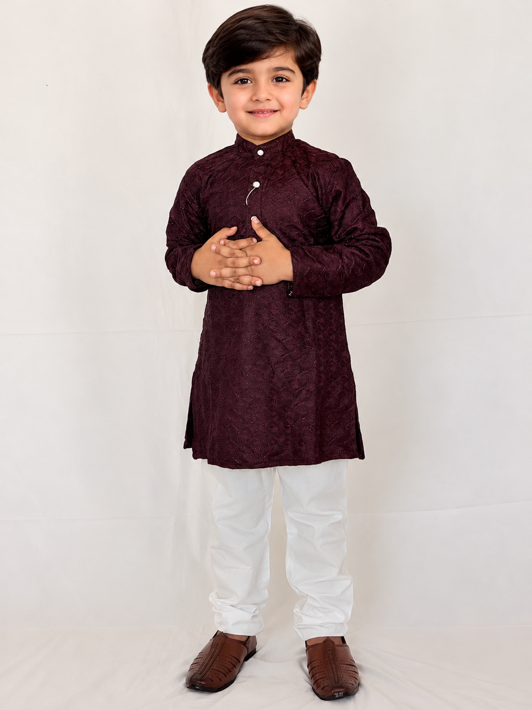 Boys Wine Color Kurta Pajama Set, Kids Indian Ethnic Wear, Soft Imported Fabric Kurta Set, Diwali Wedding Outfit, Traditional Boys Dress