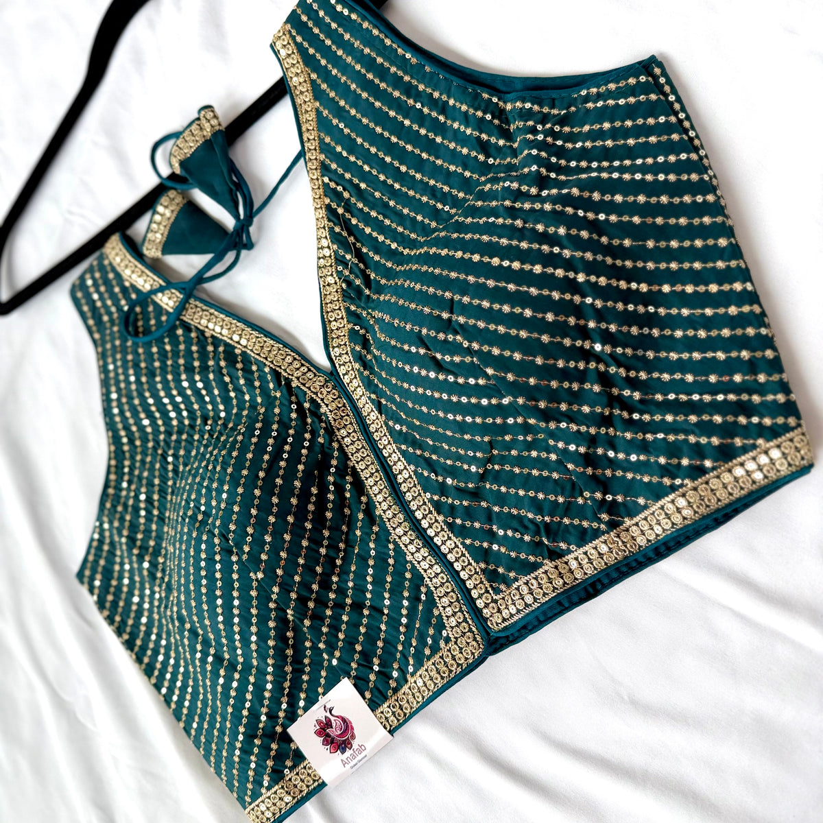 Teal Green Saree Blouse, V Neck Zari Embroidered Blouse, Sleeveless Ready to Wear Indian Blouse, Wedding Festive Blouse,