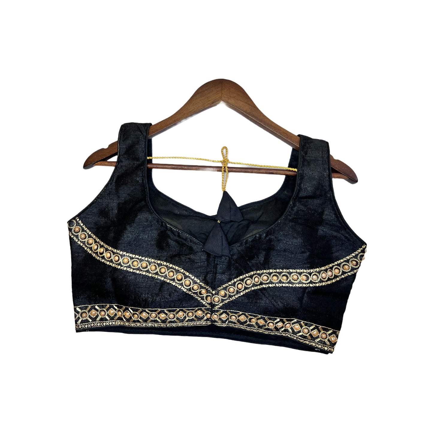 Fancy Black Pearl And Embroidered Work Readymade Blouse, Crop Top, Fancy Blouse