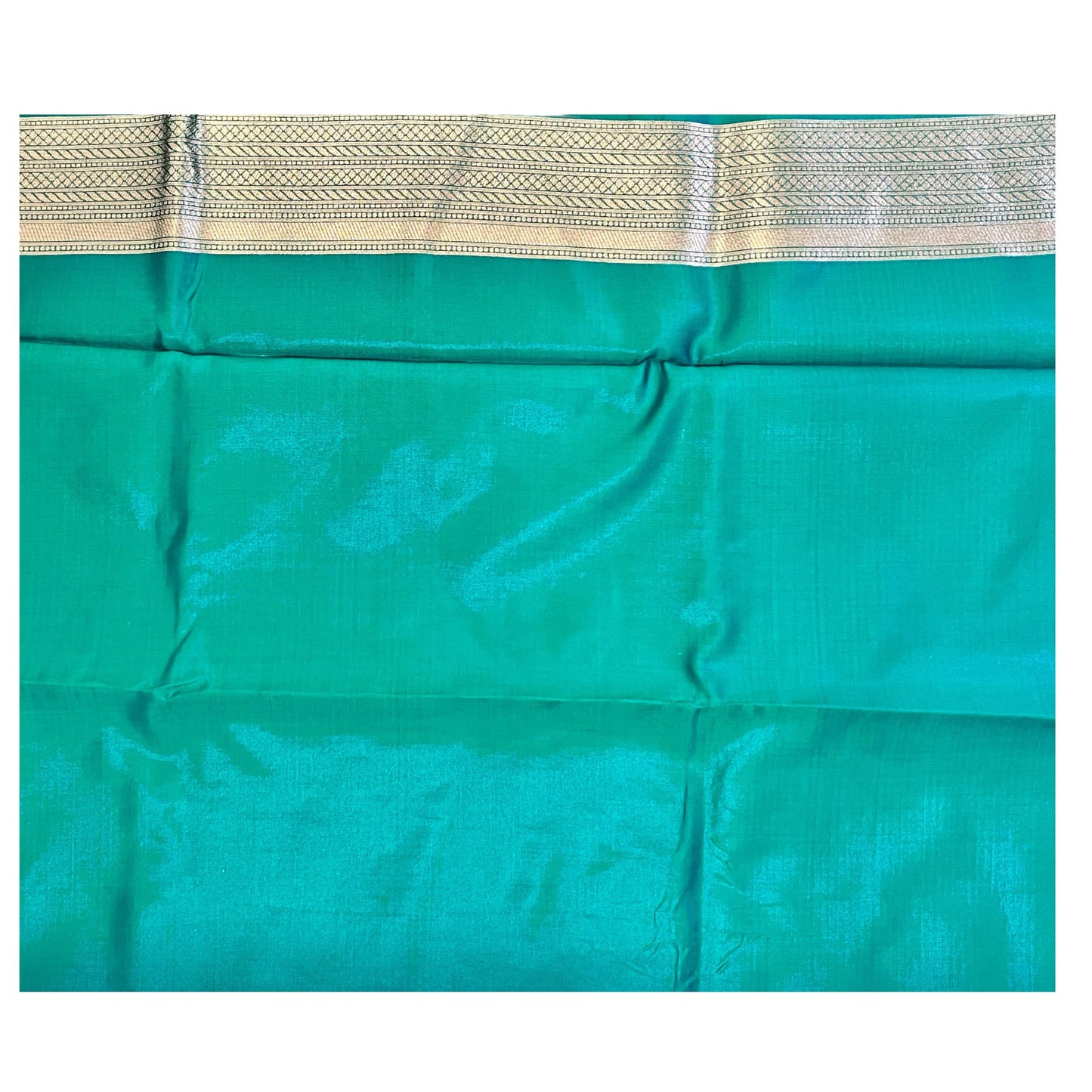 Firozi Cotton Silk Saree with Zari Weaving