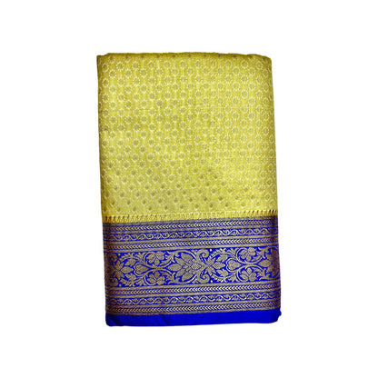 Lemon Yellow Color Kanjivaram Silk Saree