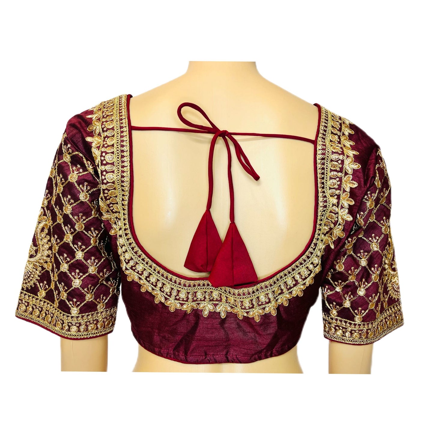 Maroon Color Trendy Women's Jacquard Embroidered Readymade Blouse, Designer Blouse, Crop Top, Tunic Top, Fancy Blouse, Bridal Blouse, Party Wear Blouse, Padded Blouse, Choli Blouse, Wedding Blouse