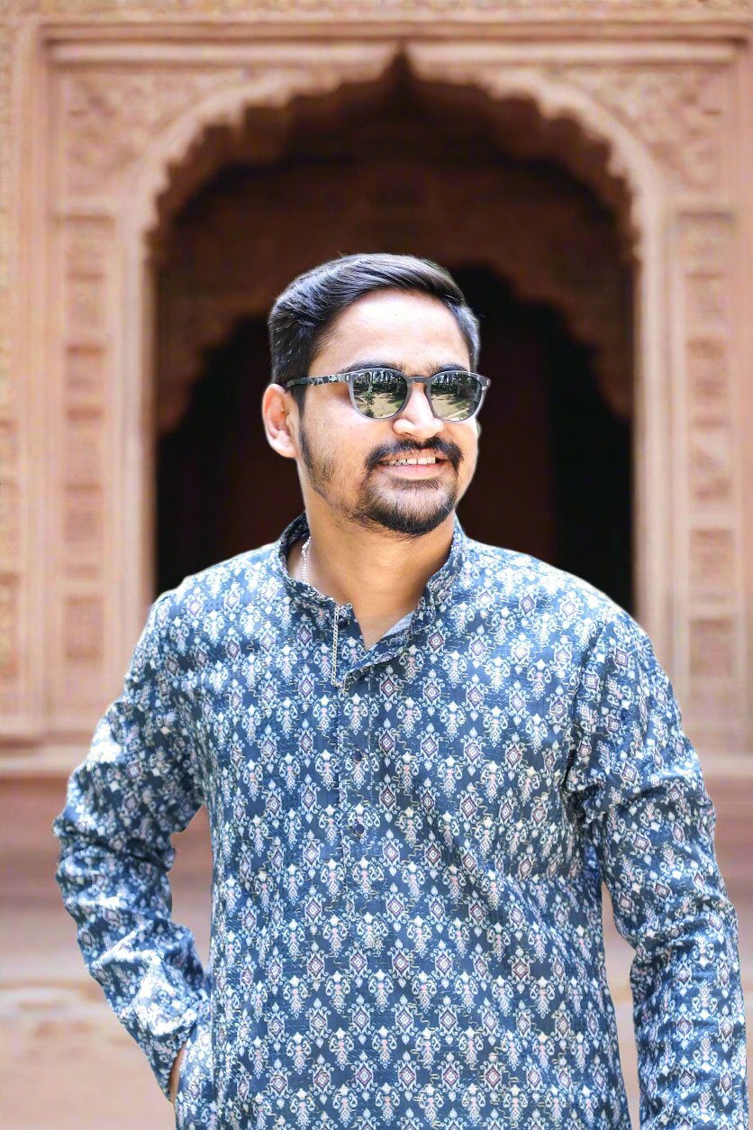 Mens_Navy_Blue_Embroidery_Sequence_Work_Kurta_with_White_Pajama_Set_Close up