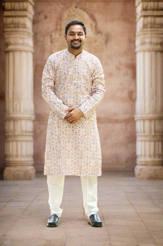 Mens_White_Multicolor_Digital_Print_Embroidery_Sequence_Work_Kurta_Pajama_Set_Main