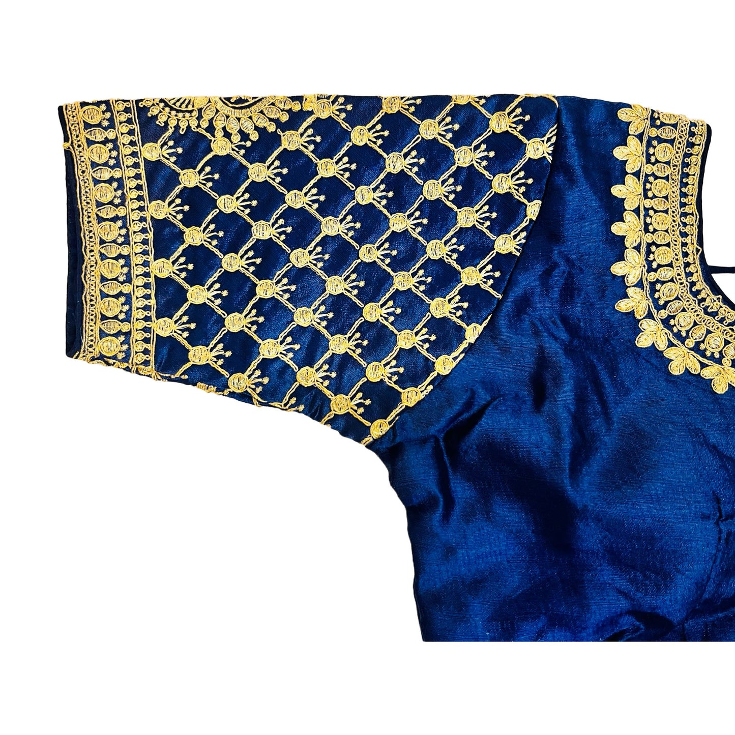 Navy Blue Color Trendy Women's Jacquard Embroidered Readymade Blouse, Designer Blouse, Crop Top, Tunic Top, Fancy Blouse, Bridal Blouse, Party Wear Blouse, Padded Blouse, Choli Blouse, Wedding Blouse