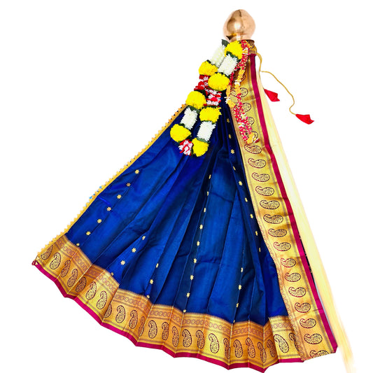 Navy Blue Paithani Gudi Vastra