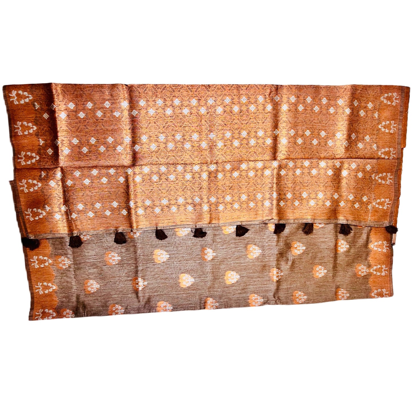 PaleBrownMultiPureLinenCopperZariWeavingPartyWearSaree_Pallu