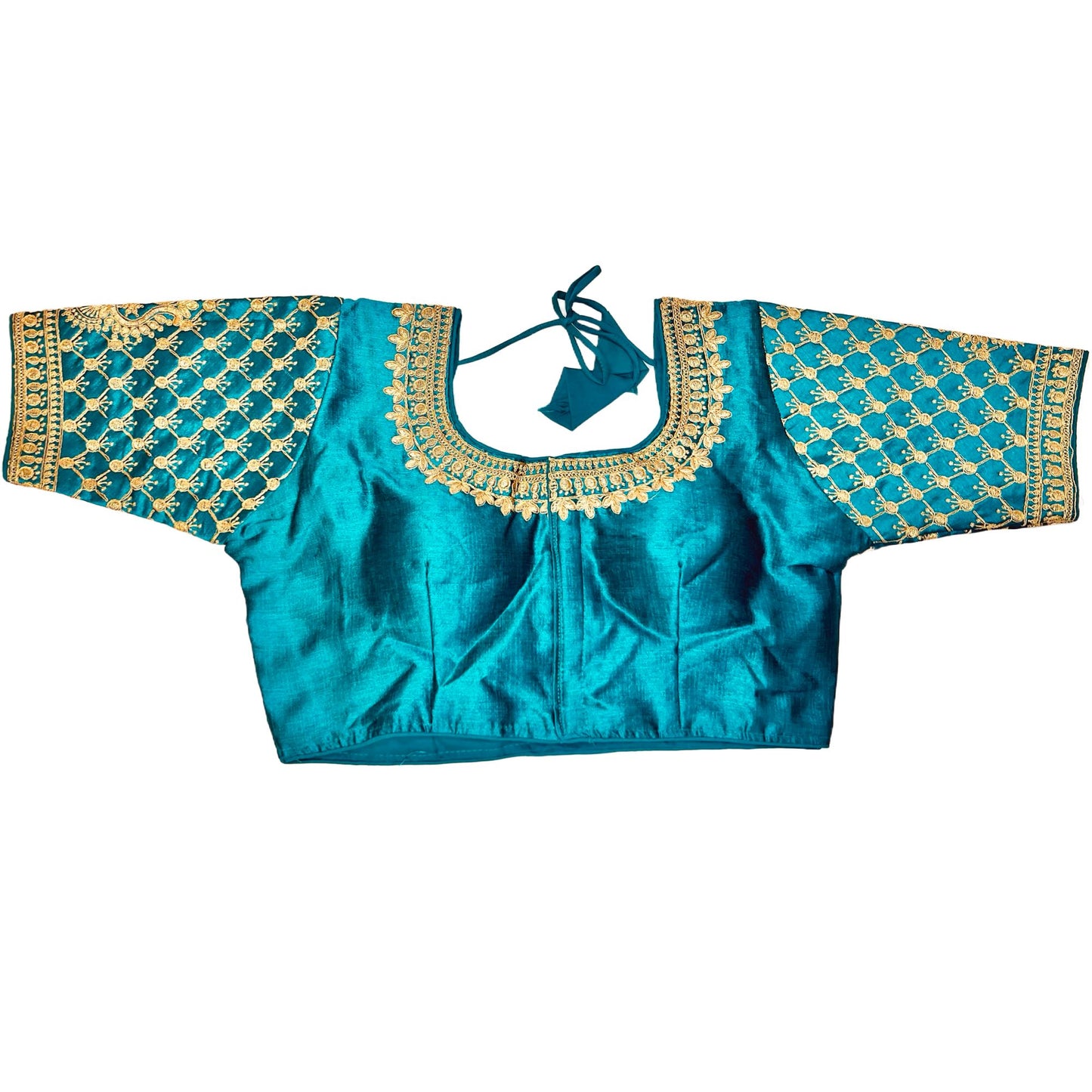 Peacock Green Color Trendy Women's Jacquard Embroidered Readymade Blouse, Designer Blouse, Crop Top, Tunic Top, Fancy Blouse, Bridal Blouse, Party Wear Blouse, Padded Blouse, Choli Blouse, Wedding Blouse