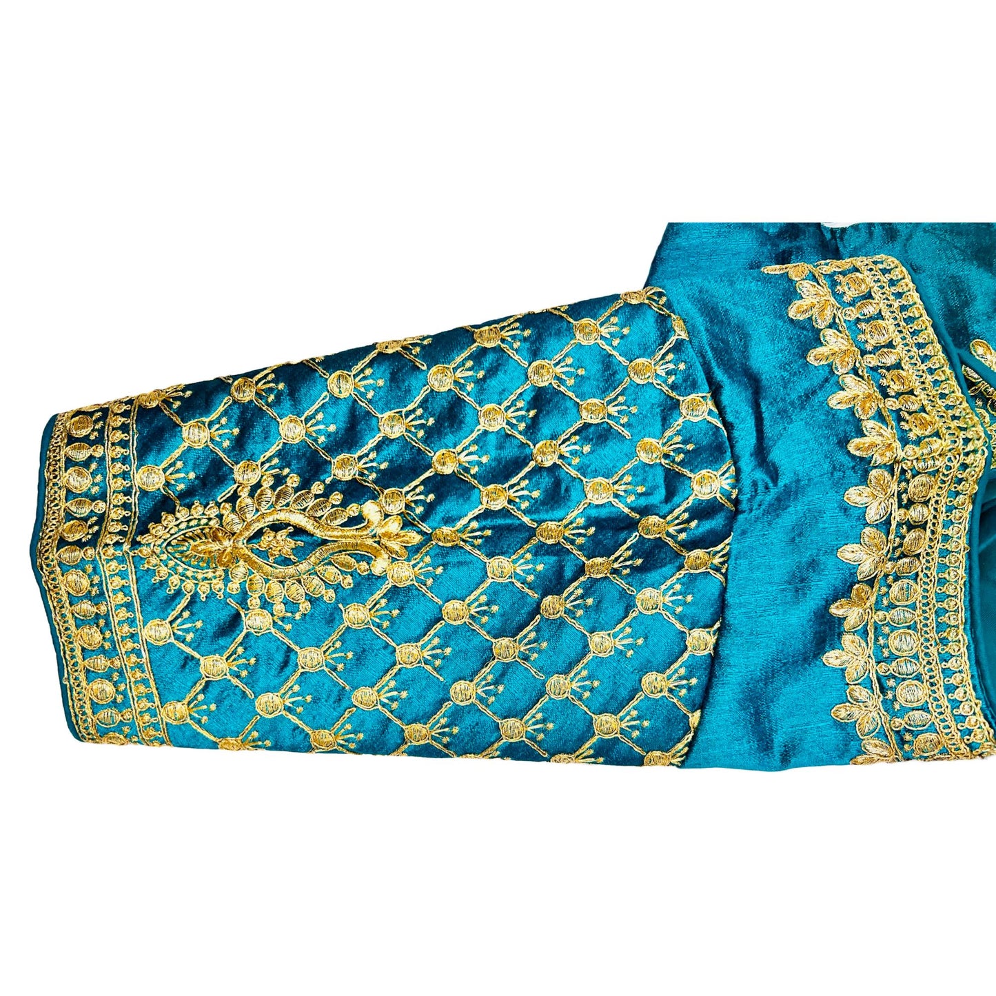 Peacock Green Color Trendy Women's Jacquard Embroidered Readymade Blouse, Designer Blouse, Crop Top, Tunic Top, Fancy Blouse, Bridal Blouse, Party Wear Blouse, Padded Blouse, Choli Blouse, Wedding Blouse