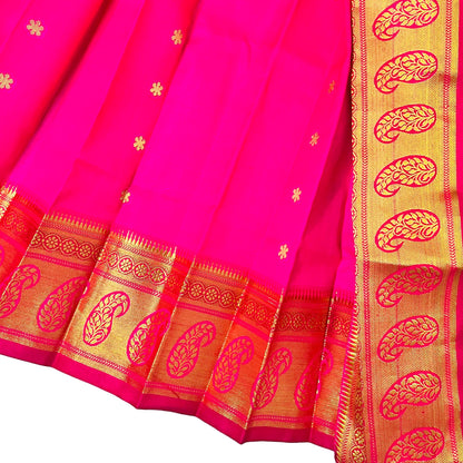 Persian Rose Paithani Gudi Vastra, Readymade Paithani Saree for Gudi Padwa Pooja closeup