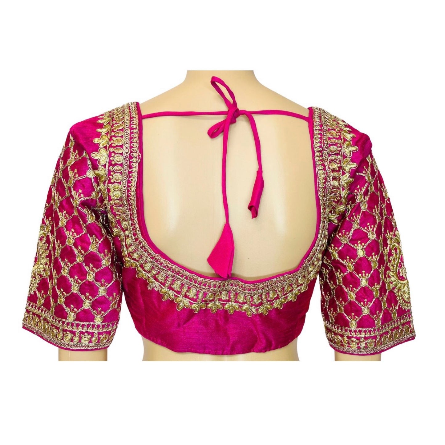 Pink Color Trendy Women's Jacquard Embroidered Readymade Blouse, Designer Blouse, Crop Top, Tunic Top, Fancy Blouse, Bridal Blouse, Party Wear Blouse, Padded Blouse, Choli Blouse, Wedding Blouse