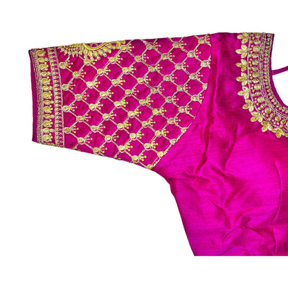 Pink Color Trendy Women's Jacquard Embroidered Readymade Blouse, Designer Blouse, Crop Top, Tunic Top, Fancy Blouse, Bridal Blouse, Party Wear Blouse, Padded Blouse, Choli Blouse, Wedding Blouse
