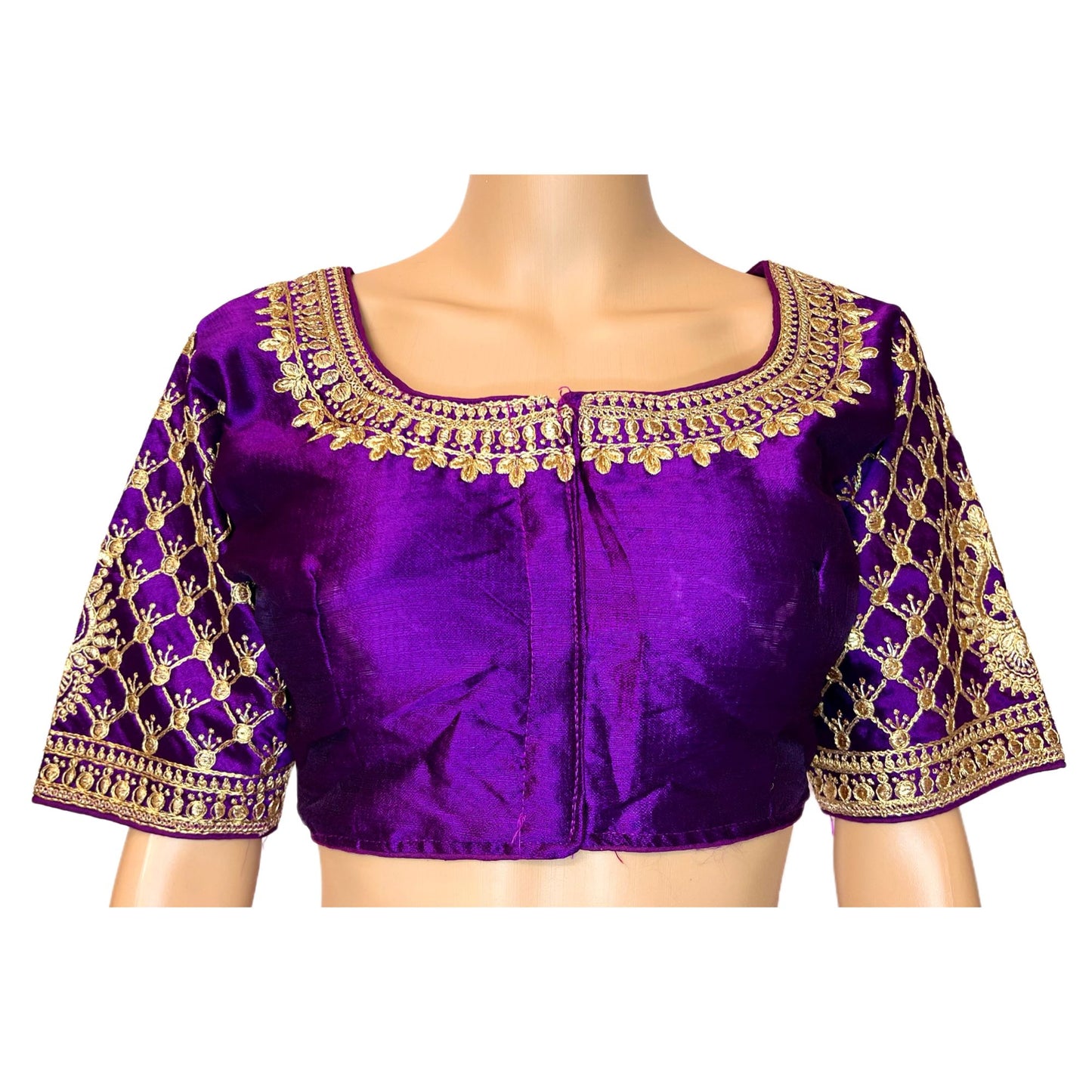 Purple Color Trendy Women's Jacquard Embroidered Readymade Blouse, Designer Blouse, Crop Top, Tunic Top, Fancy Blouse, Bridal Blouse, Party Wear Blouse, Padded Blouse, Choli Blouse, Wedding Blouse