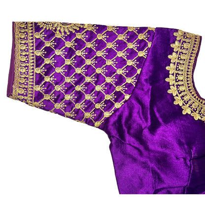 Purple Color Trendy Women's Jacquard Embroidered Readymade Blouse, Designer Blouse, Crop Top, Tunic Top, Fancy Blouse, Bridal Blouse, Party Wear Blouse, Padded Blouse, Choli Blouse, Wedding Blouse