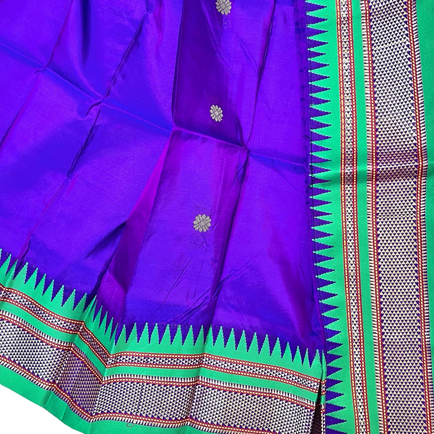 Purple Paithani Gudi Vastra, Readymade Paithani Saree for Gudi Padwa Pooja, Pre Pleates Ready To Use Gudi Saree