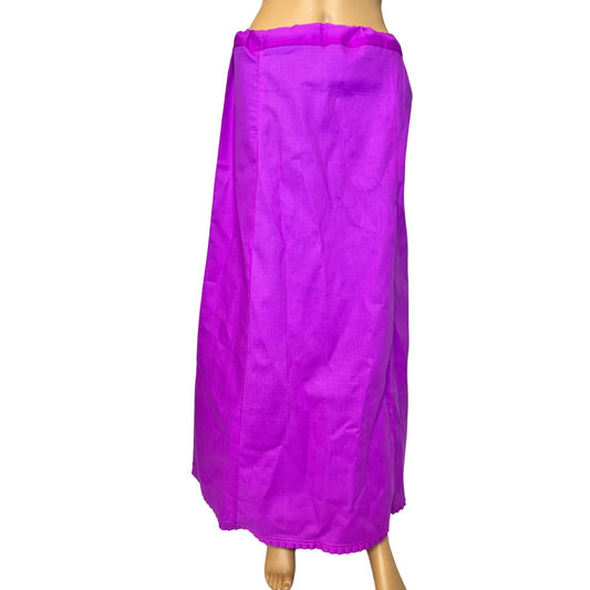 Purple Pink Color Petticoat/Inner Skirts/Saya for Saree, Cotton Stitched Adjustable Waist Saree Underskirt, Lining Skirt, Comfortable to wear , Readymade Petticoat