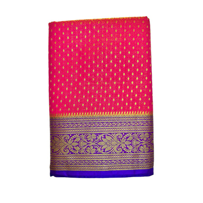 Raspberry Color Kanjivaram Silk Saree