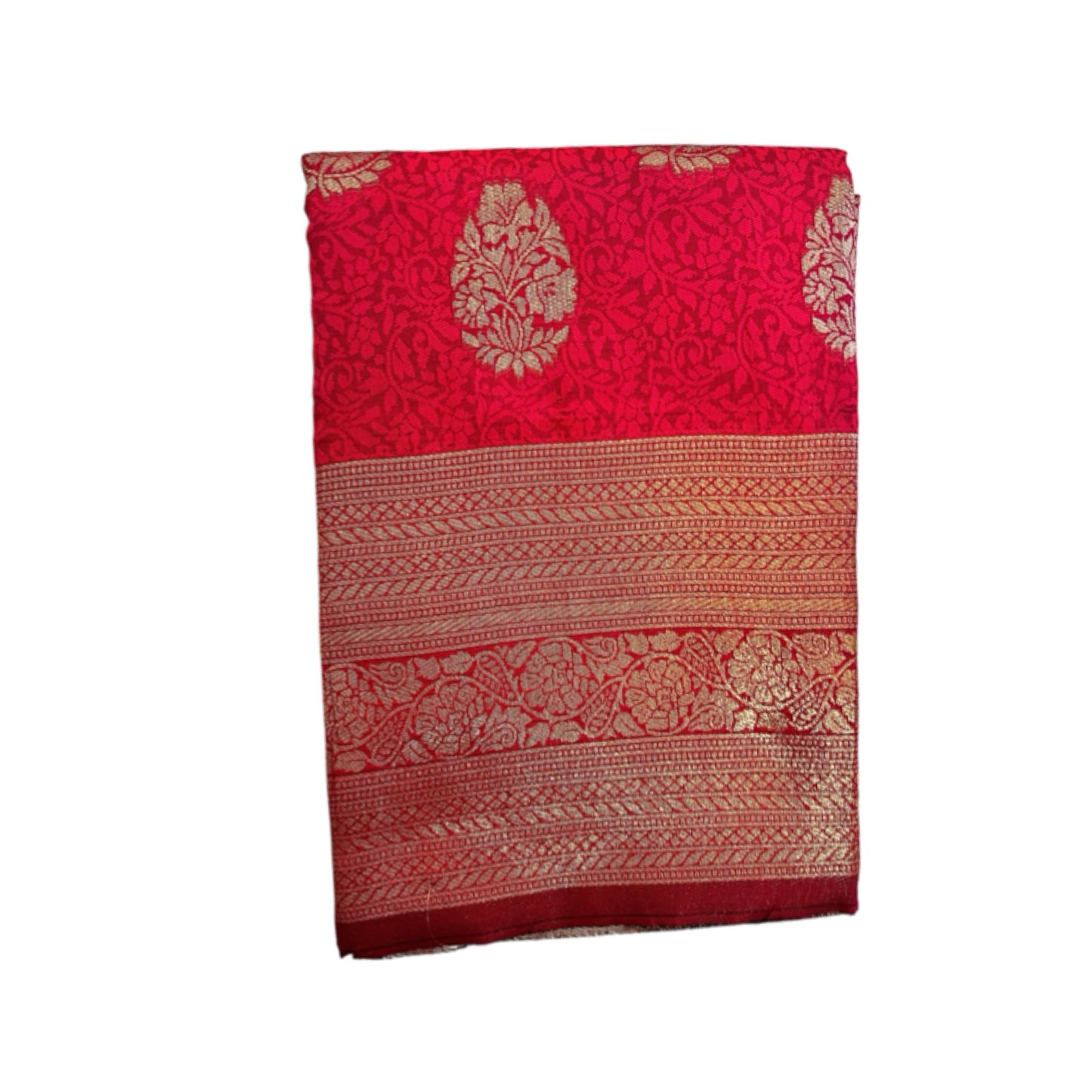 Raspberry Cotton Silk Saree with Zari Weaving