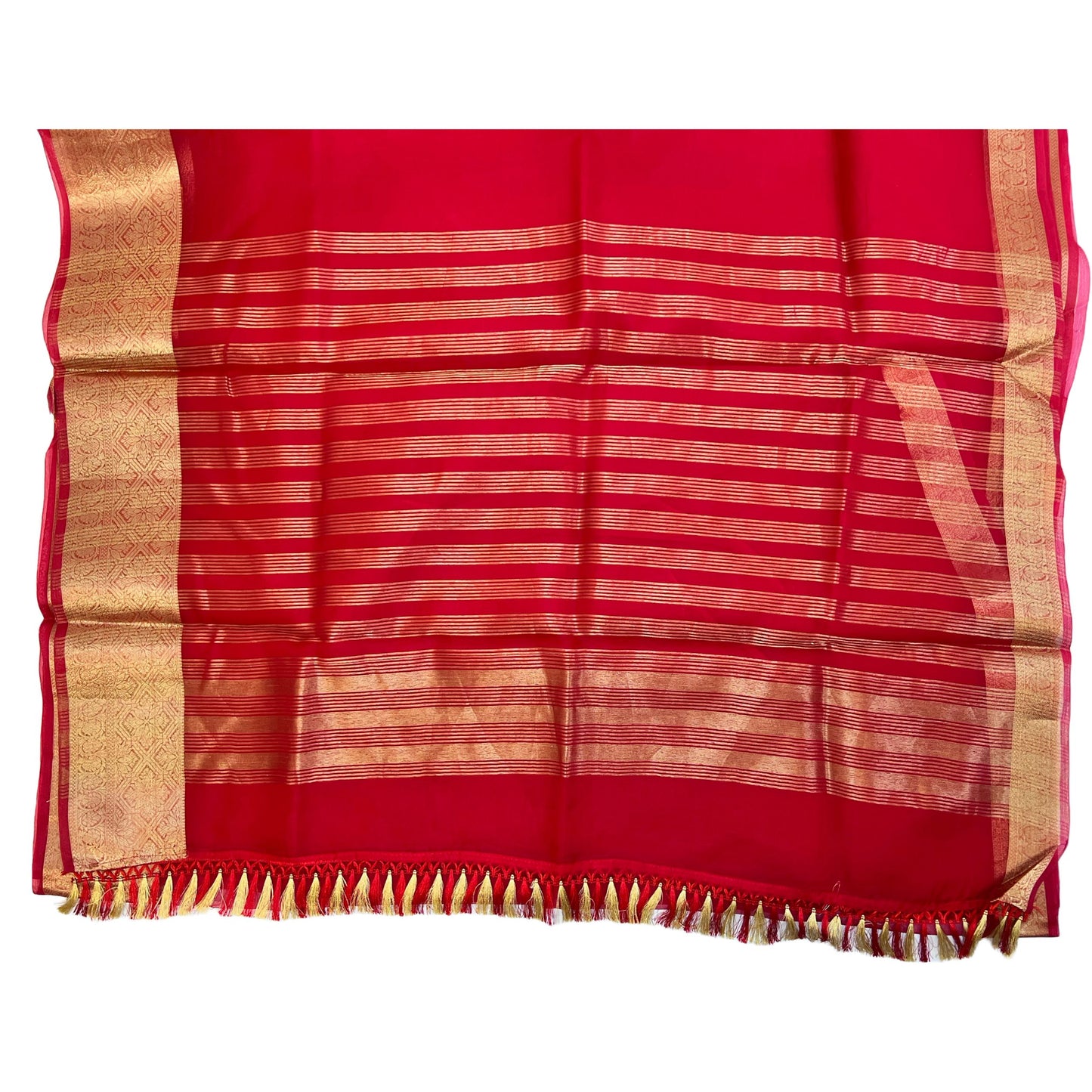 Red Color Organza Saree – anafab.com
