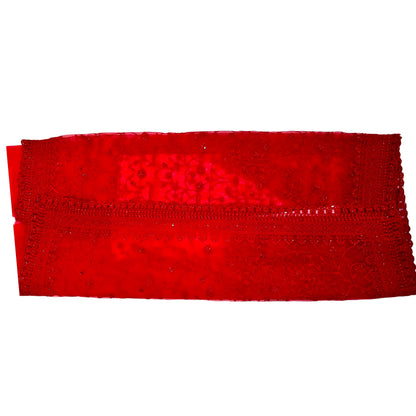 Red Color Soft Net Embroidery Work Saree