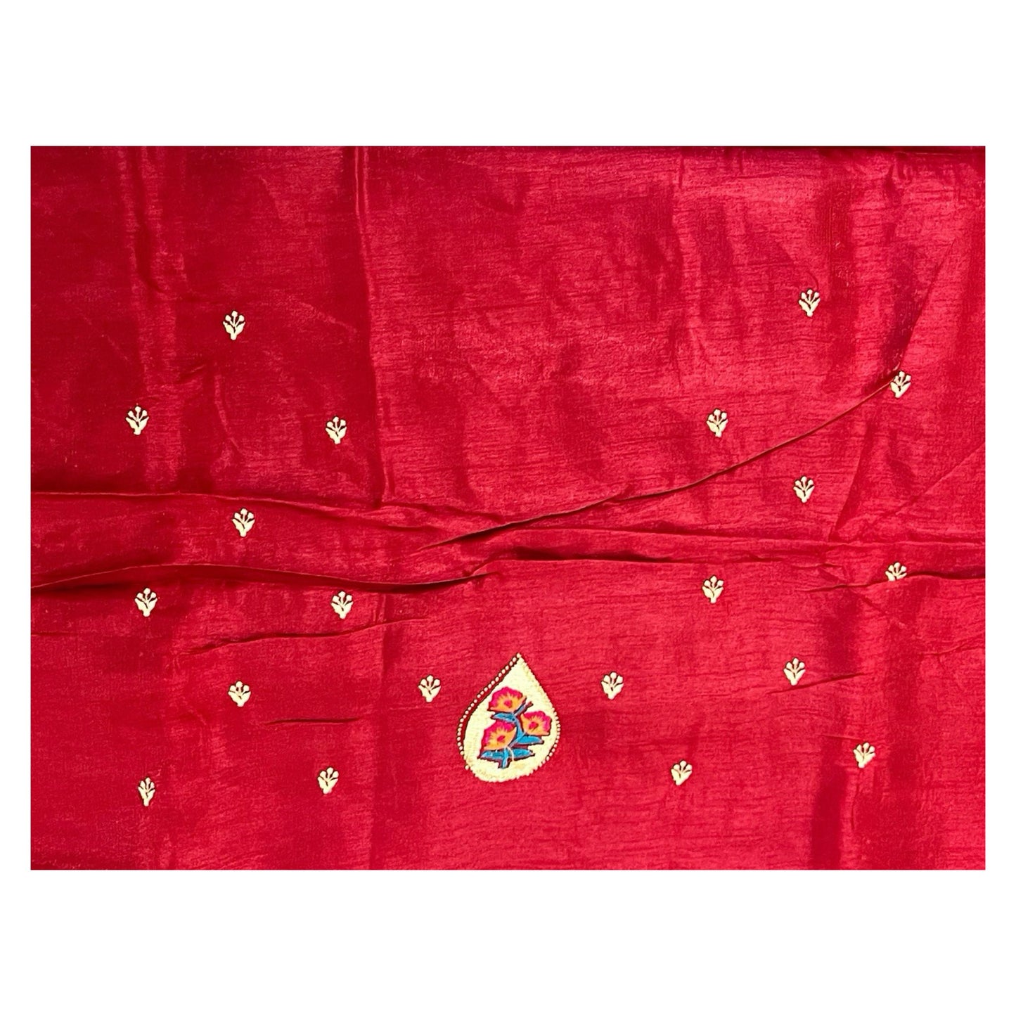 Red Colour Chiffon Saree with Swaroski Diamond Work