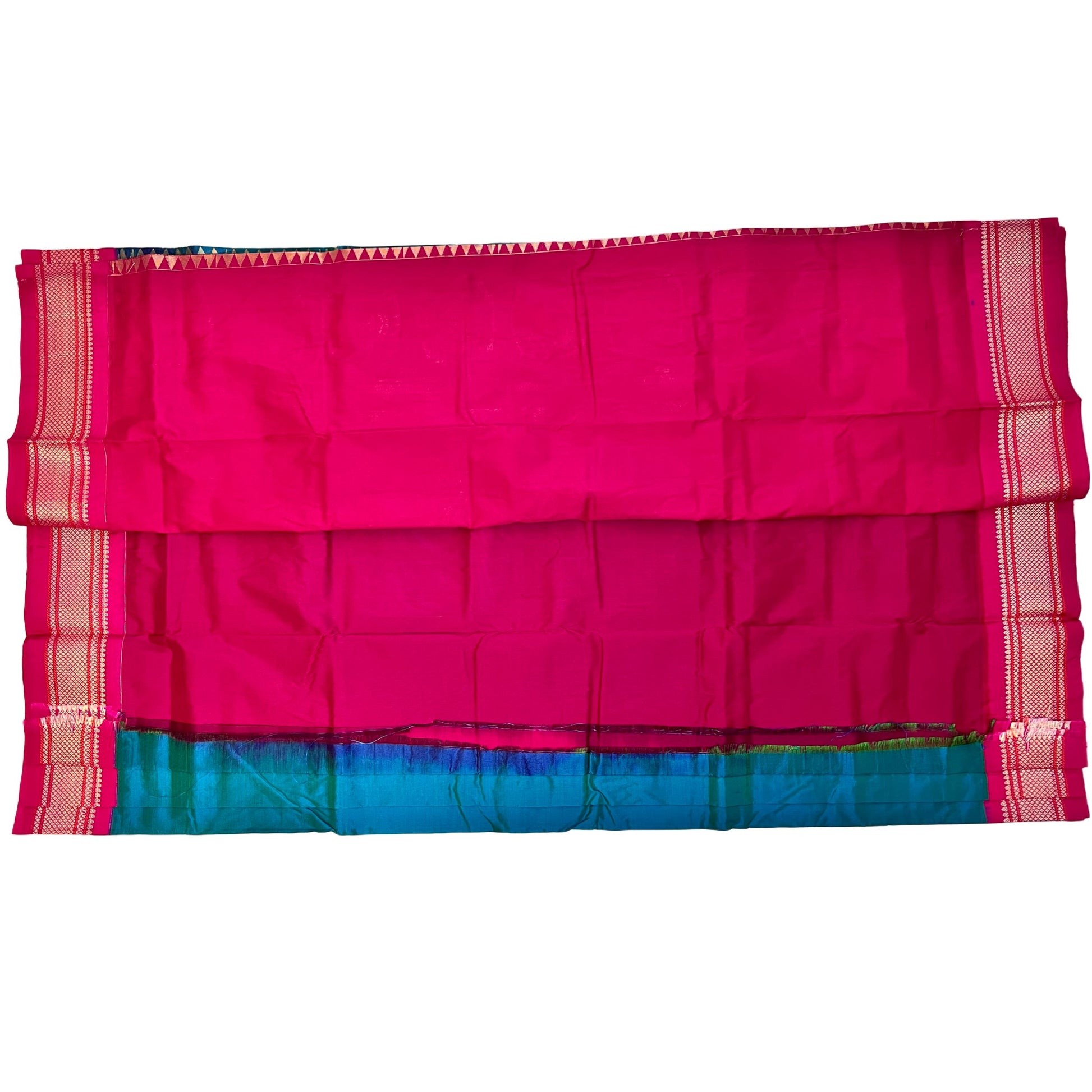 Rich_Electric_Blue_and_Red_Semi_Silk_Paithani_Saree_blouse