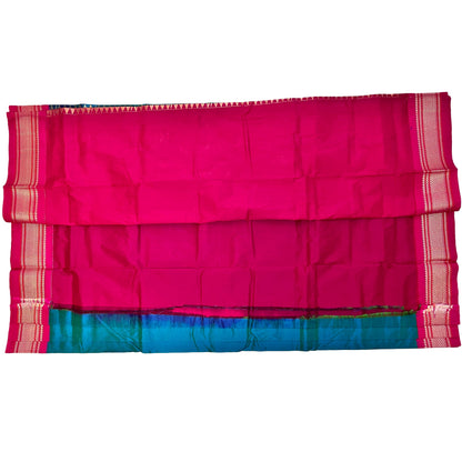 Rich_Electric_Blue_and_Red_Semi_Silk_Paithani_Saree_blouse